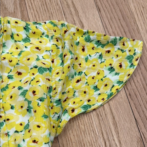 Loft Yellow Floral Mini Dress/Tunic Top - Picture 3 of 6